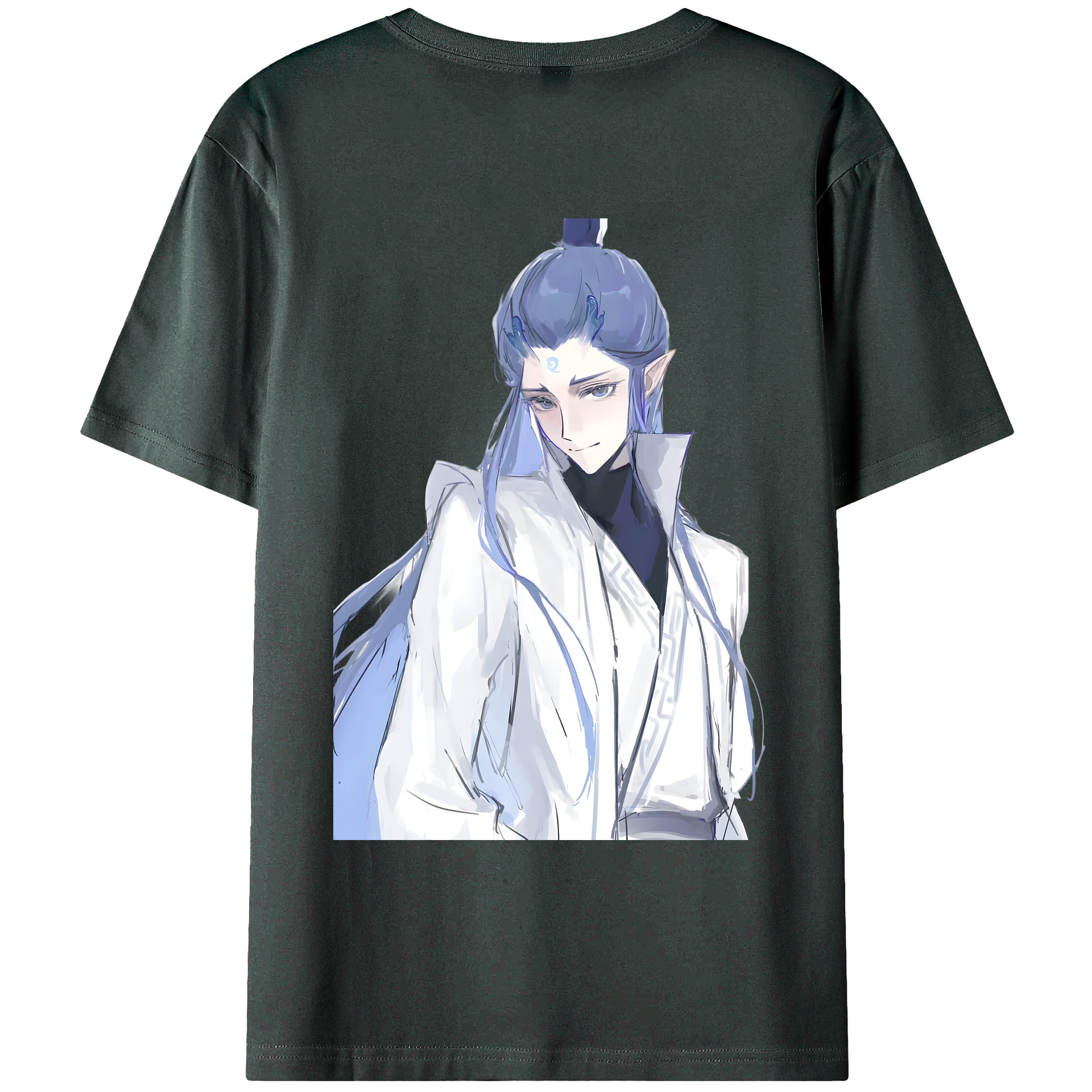 （画像用） Ne Zha 2 ナタ 魔童の大暴れ 綿100％ メンズ半袖Tシャツ（バックプリント） 通気性